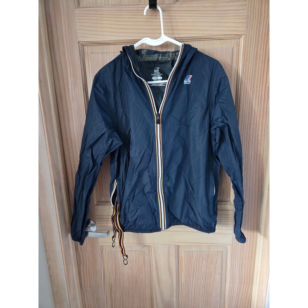 Kway Navy Blue Windbreaker Packable Jacket Coat Small Camping Outdoors